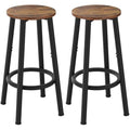 YMYNY Industrial Bar Stools Set of 2 | 64cm Rustic Brown Kitchen Chairs