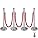 Silver Stanchion Posts - 4 Pack Queue Barriers with Red Velvet Rope