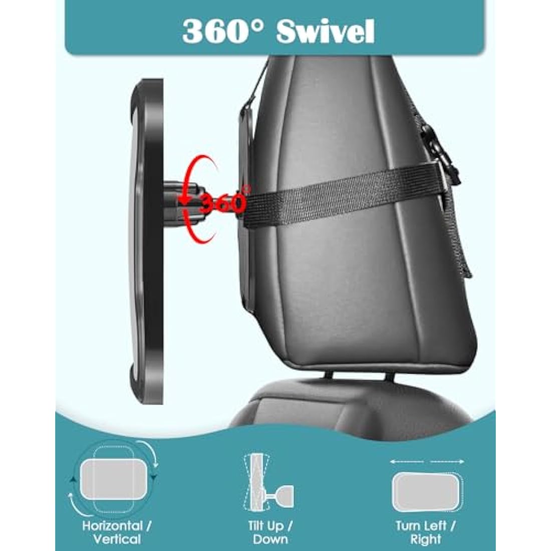 Zacro Baby Car Mirror – Large Shatterproof Rear-Facing Seat Mirror