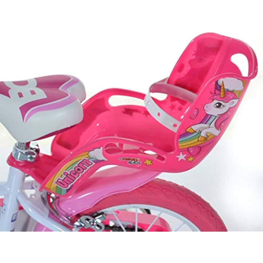 Dino Bikes Unicorn 14 Inch Kids Bicycle with Training Wheels - Pink