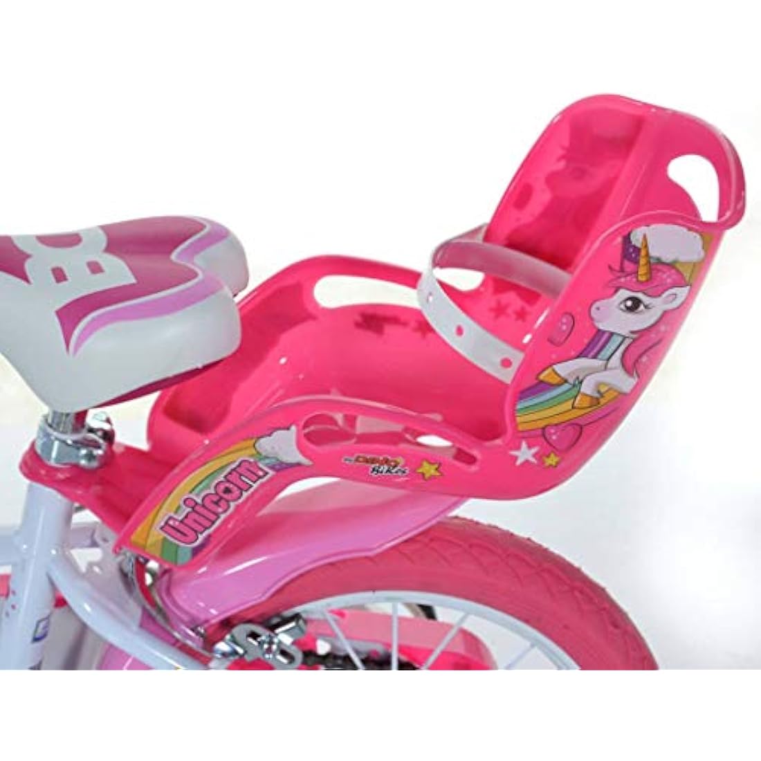 Dino Bikes Unicorn 14 Inch Kids Bicycle with Training Wheels - Pink