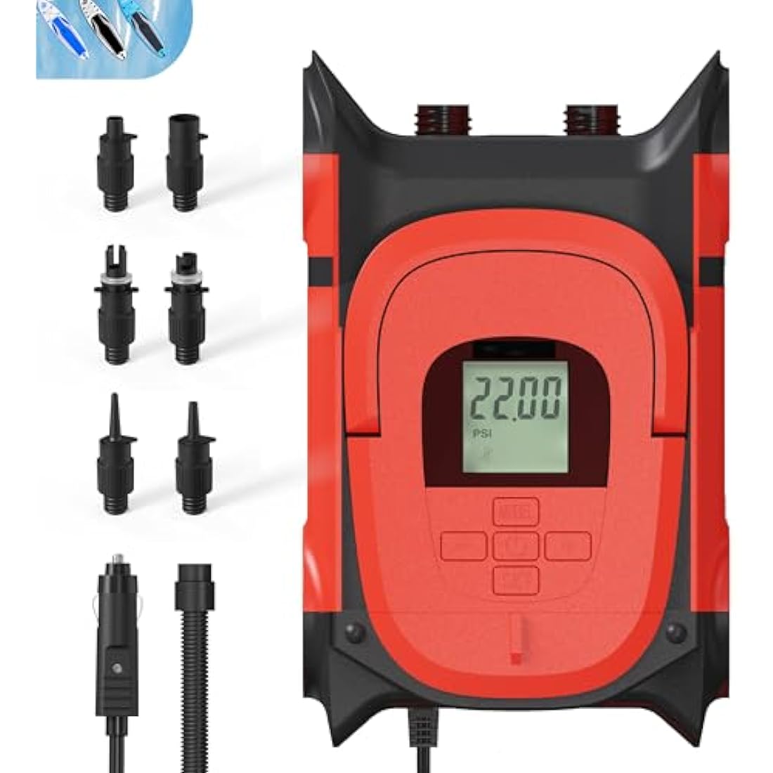 GICLE 22PSI Electric SUP Pump – Dual Stage 12V Portable Air Inflator
