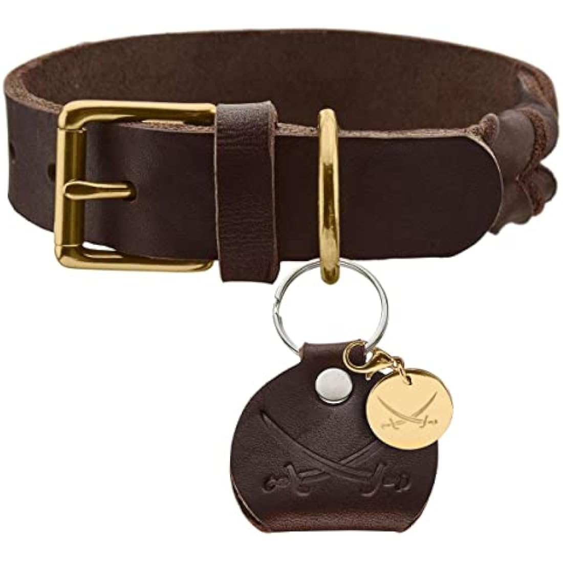 Hunter Sansibar Braided Leather Dog Collar – Dark Brown Cowhide