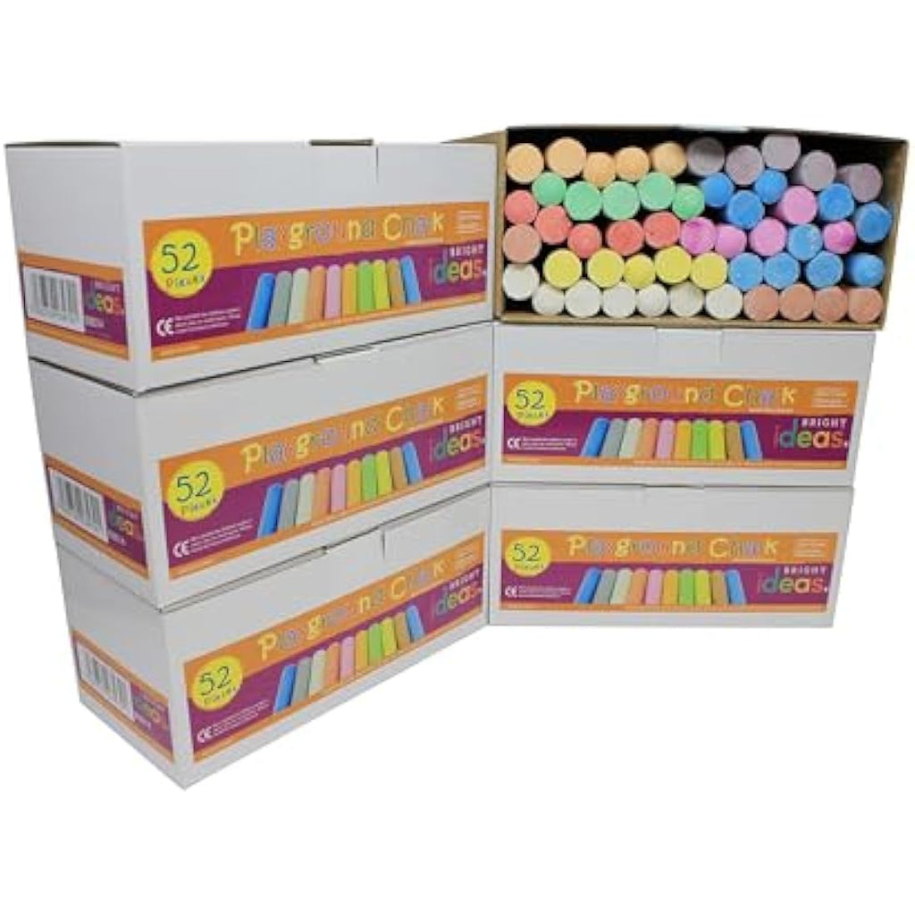 Bright Ideas Giant Playground Chalk – 312 Assorted Washable Chalks