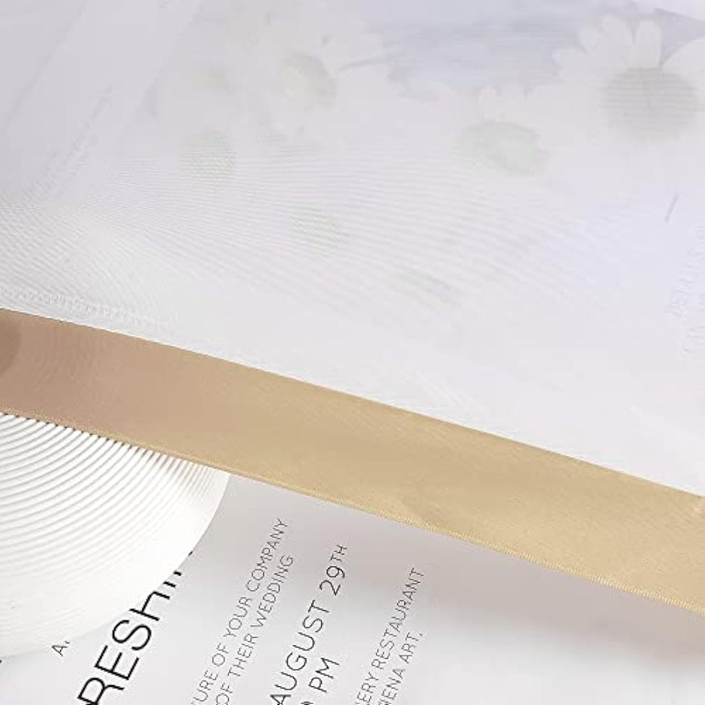 HongYa Voile Curtain with Satin Ribbons and Ruffle Tape - Sand 120x300cm