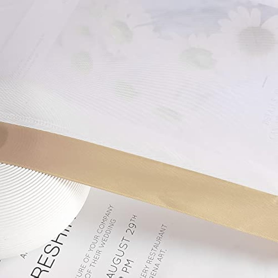 HongYa Voile Curtain with Satin Ribbons and Ruffle Tape - Sand 120x300cm