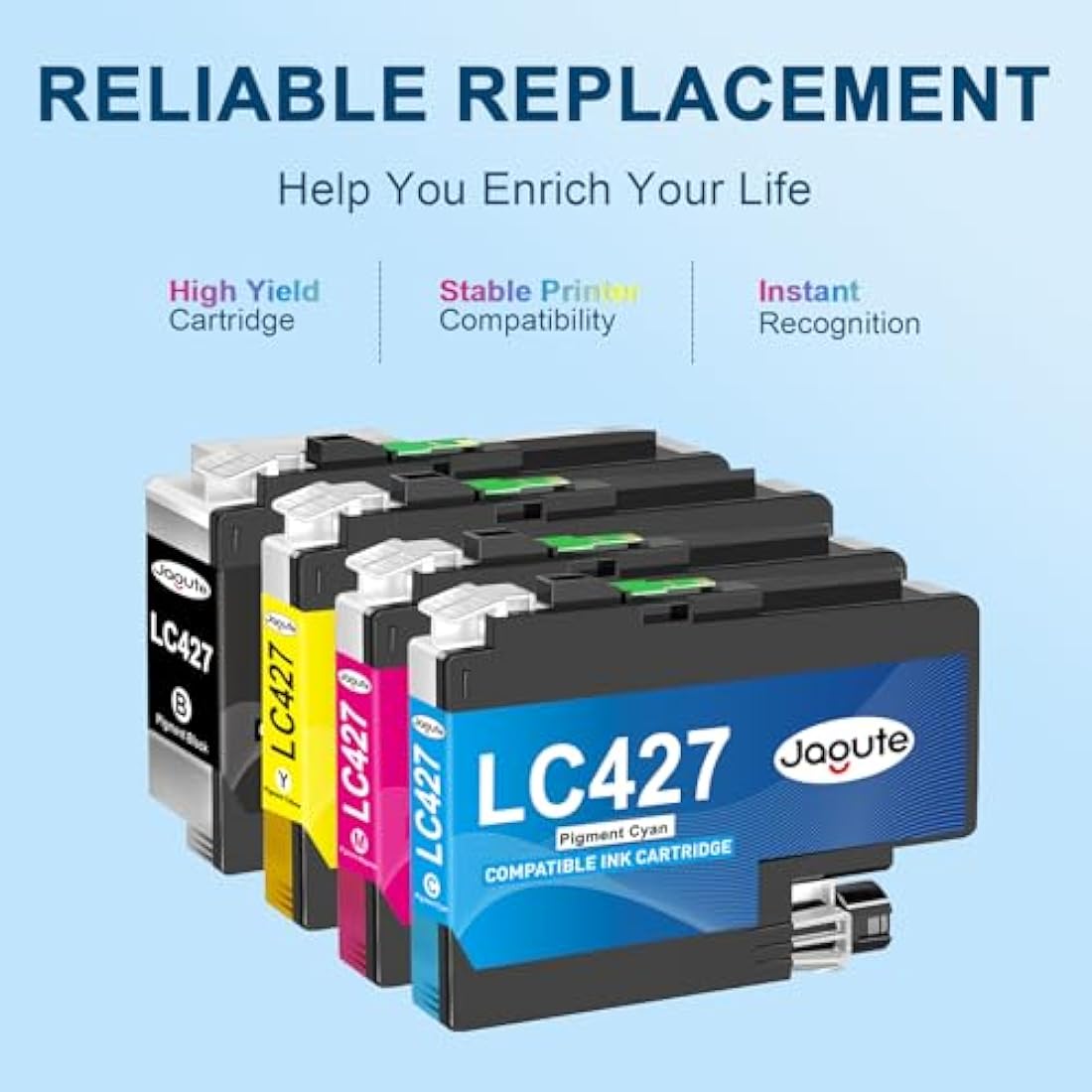 Jagute LC427 Ink Cartridges 4-Pack for Brother MFC-J5955DW MFC-J6955DW