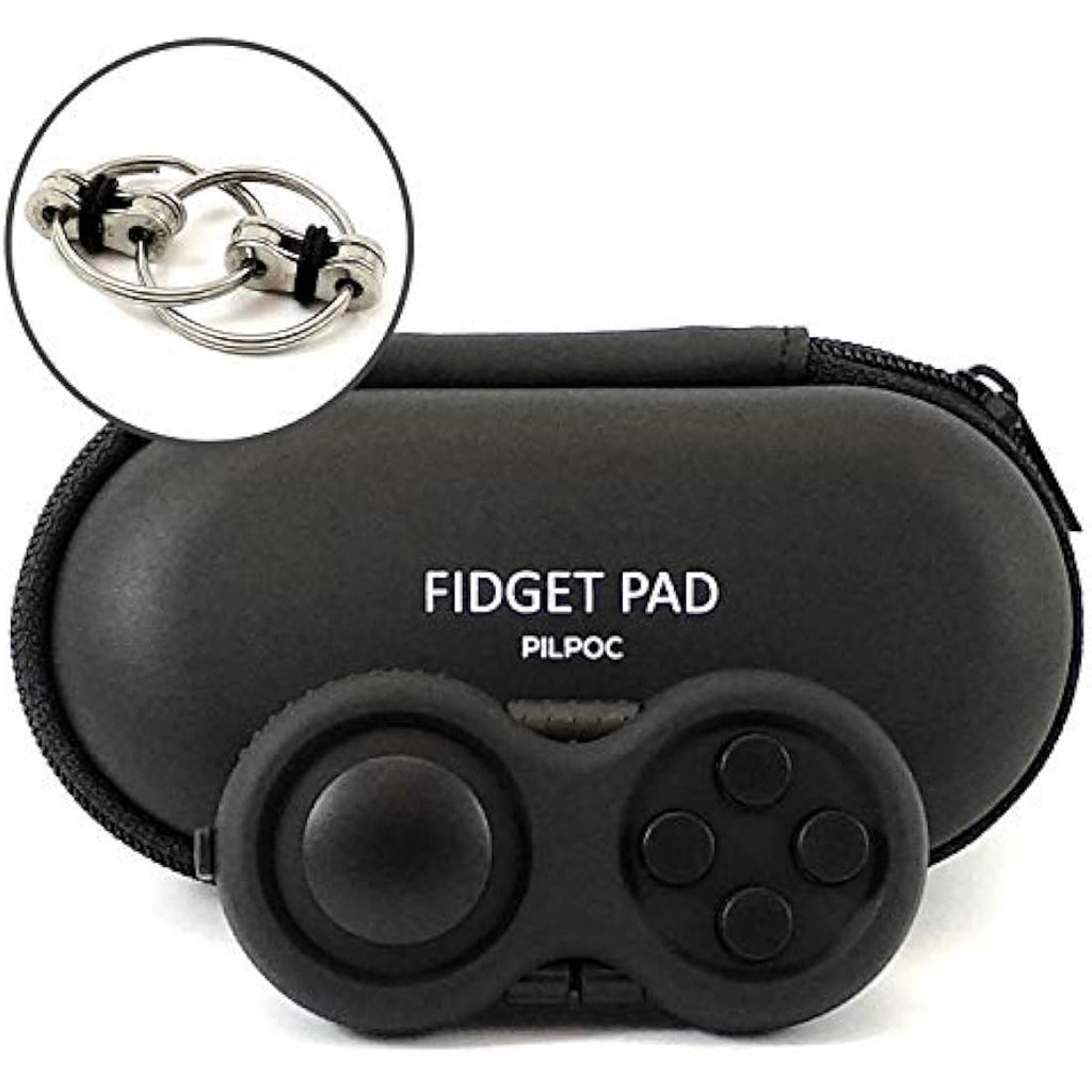 PILPOC Fidget Pad Controller – 8-Function Sensory Toy with Case, Black