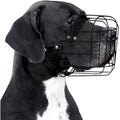 BronzeDog Metal Wire Basket Dog Muzzle | Large Breed Leather Straps