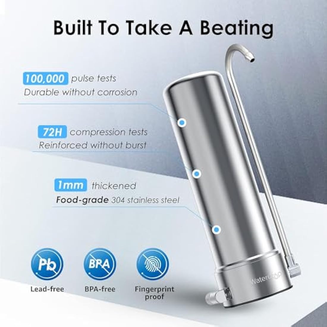Waterdrop Countertop Water Filter | 5-Stage Stainless Steel Tap System