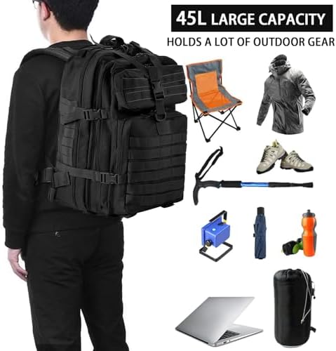 aiGear 45L Military Tactical Backpack | Molle System Hiking Rucksack