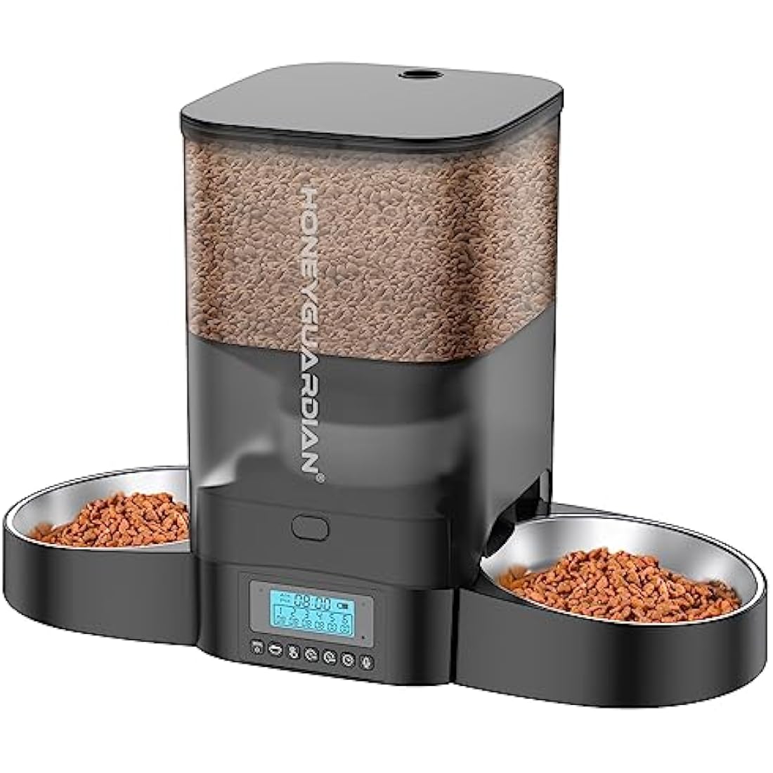 HoneyGuaridan Automatic Dual Cat Feeder | 3.5L Timed Food Dispenser