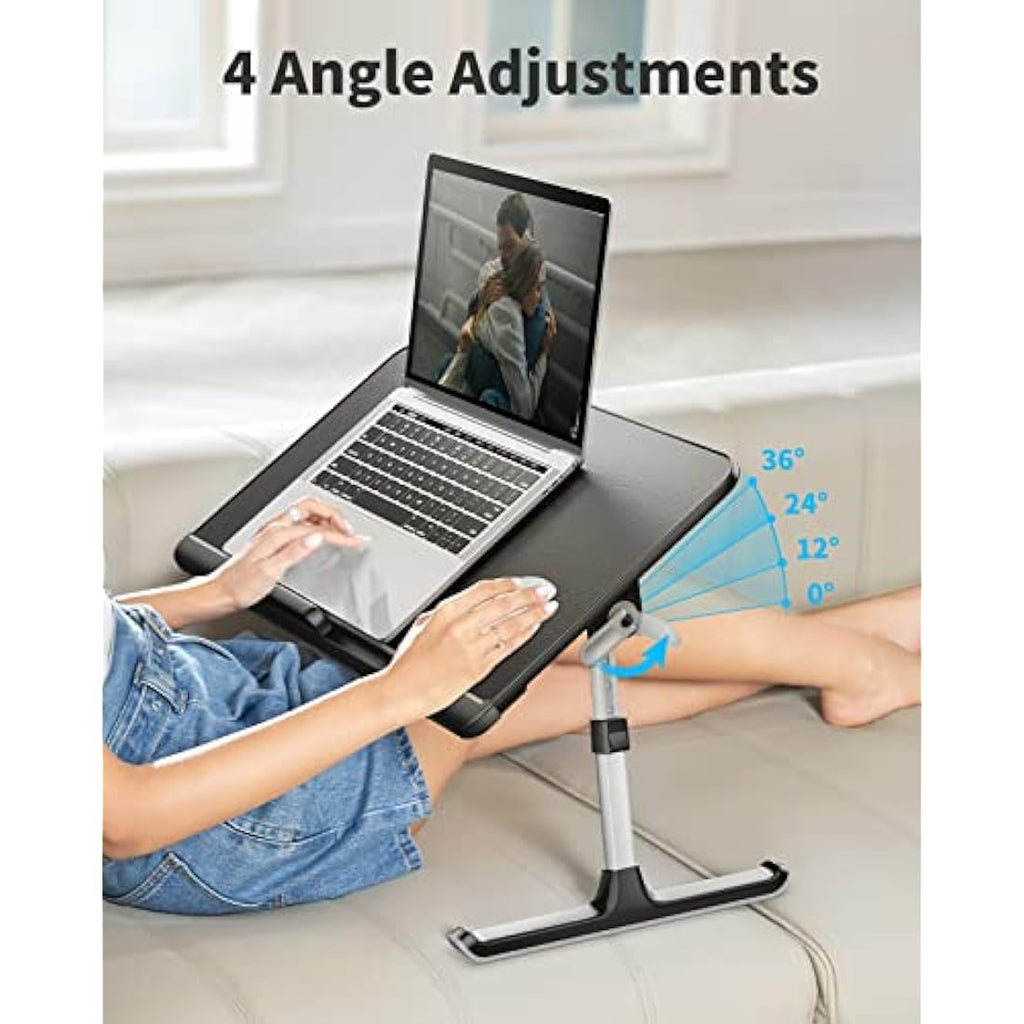 SAIJI Laptop Bed Tray Table | Adjustable Height & Angle Foldable Lap Desk