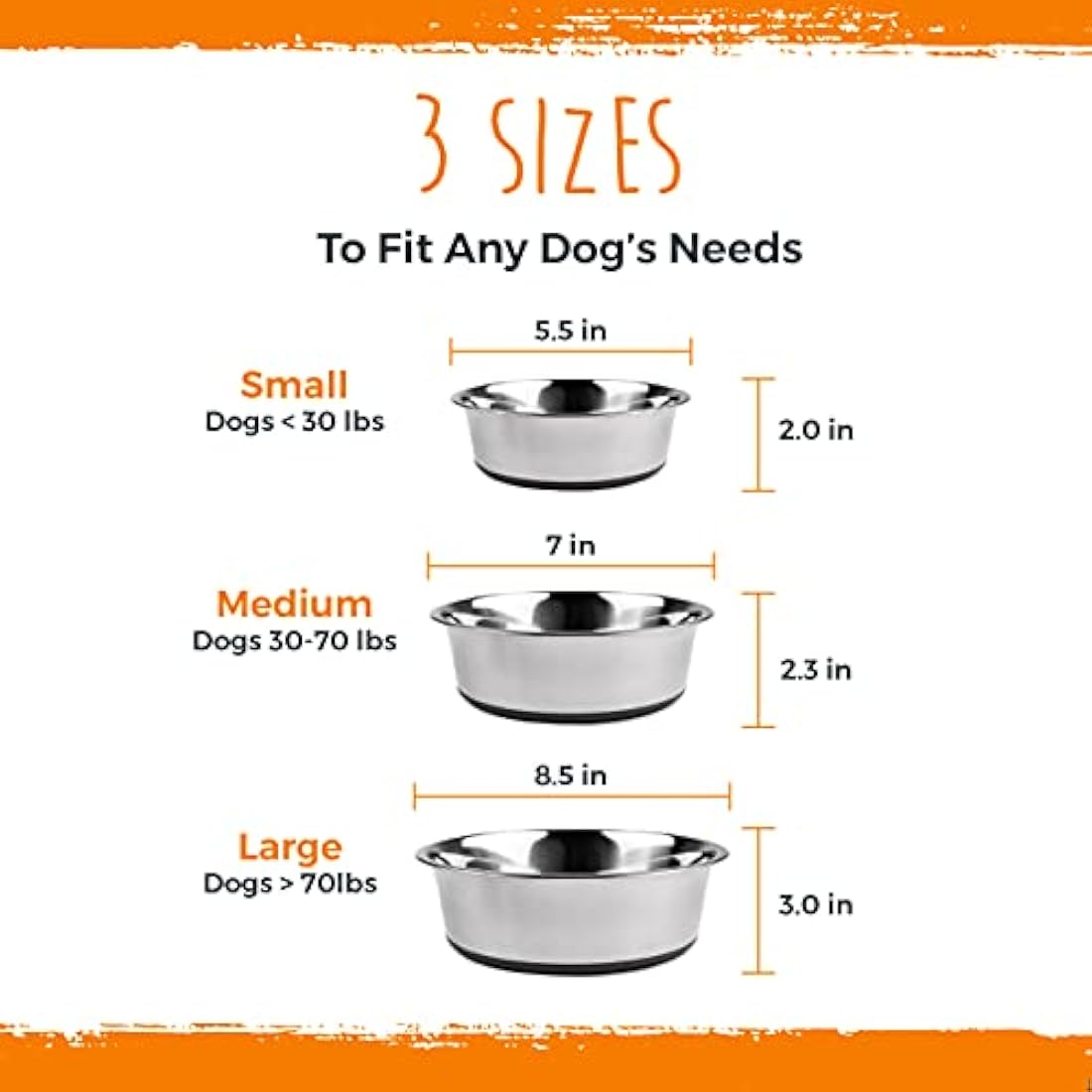 Mighty Paw Stainless Steel Dog Bowls – Non-Slip Silicone Base, 2-Pack
