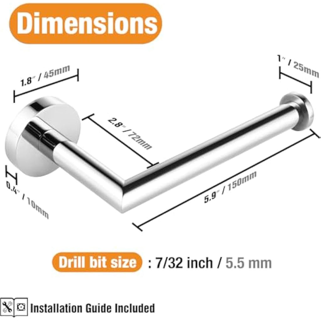 Hitslam Toilet Paper Holder – Stainless Steel Wall Mounted Chrome Roll Holder