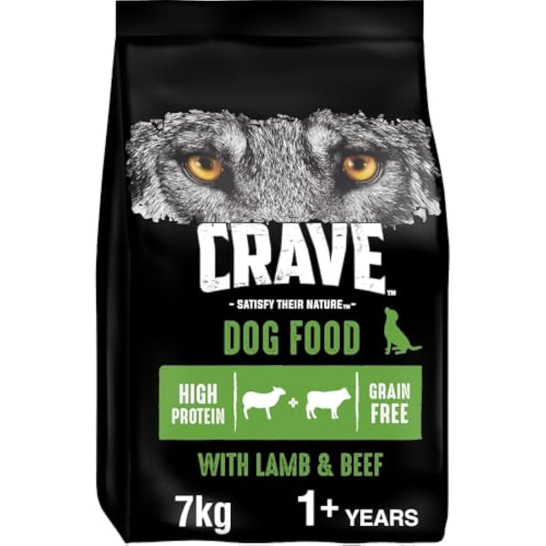Crave High Protein Grain-Free Adult Dry Dog Food - Beef & Lamb, 7kg