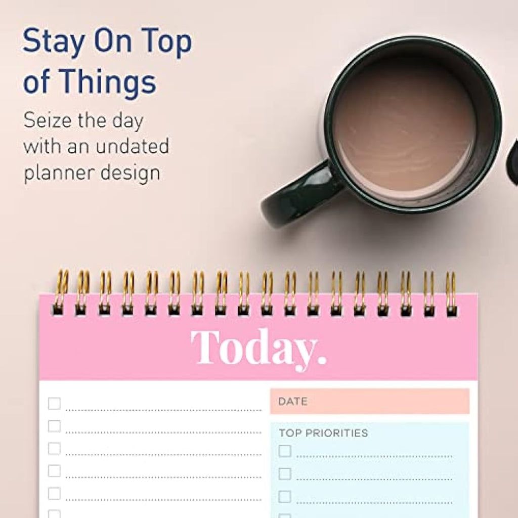 Jolof Store Undated Daily Planner Notepad - 52 Page Spiral To Do List