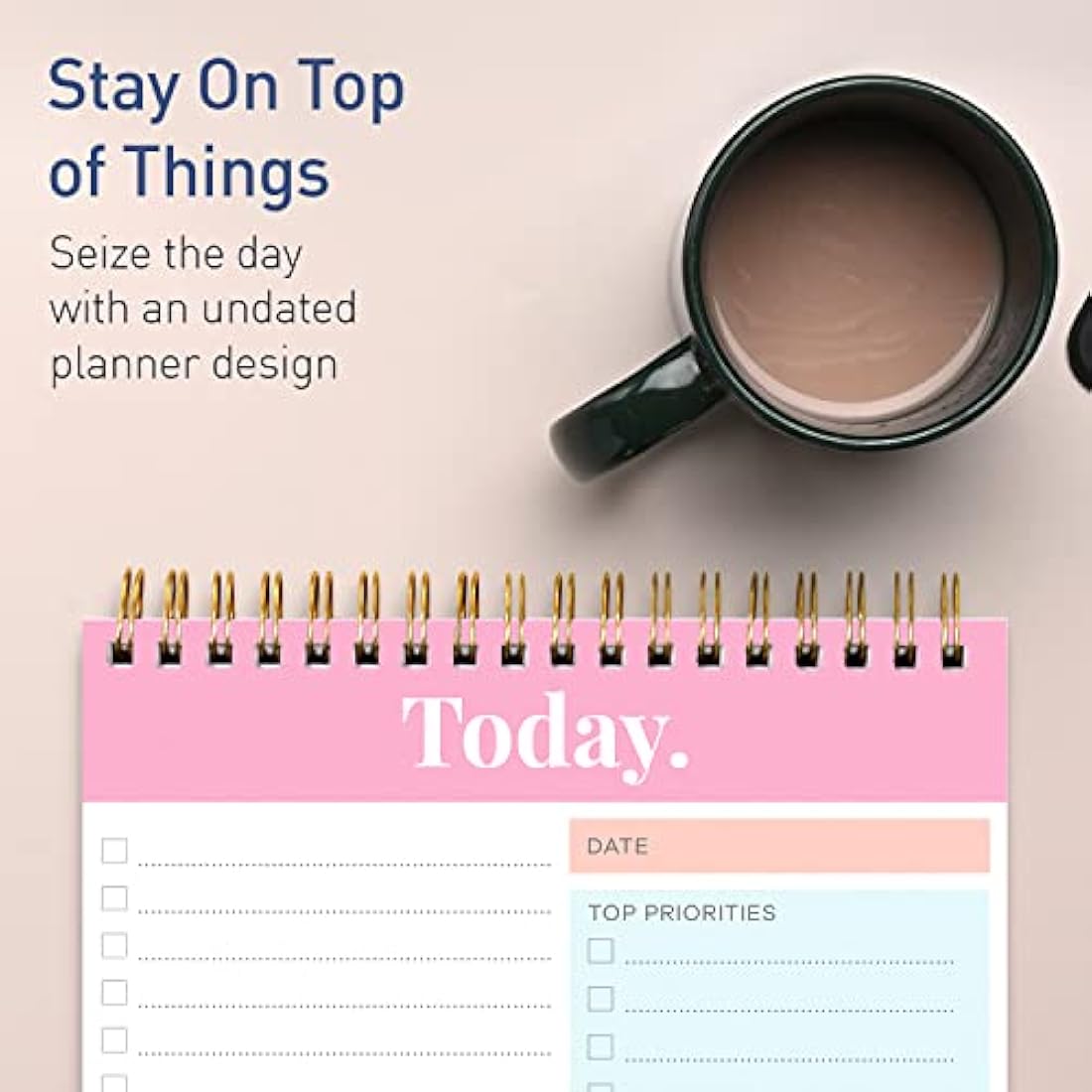 Jolof Store Undated Daily Planner Notepad - 52 Page Spiral To Do List