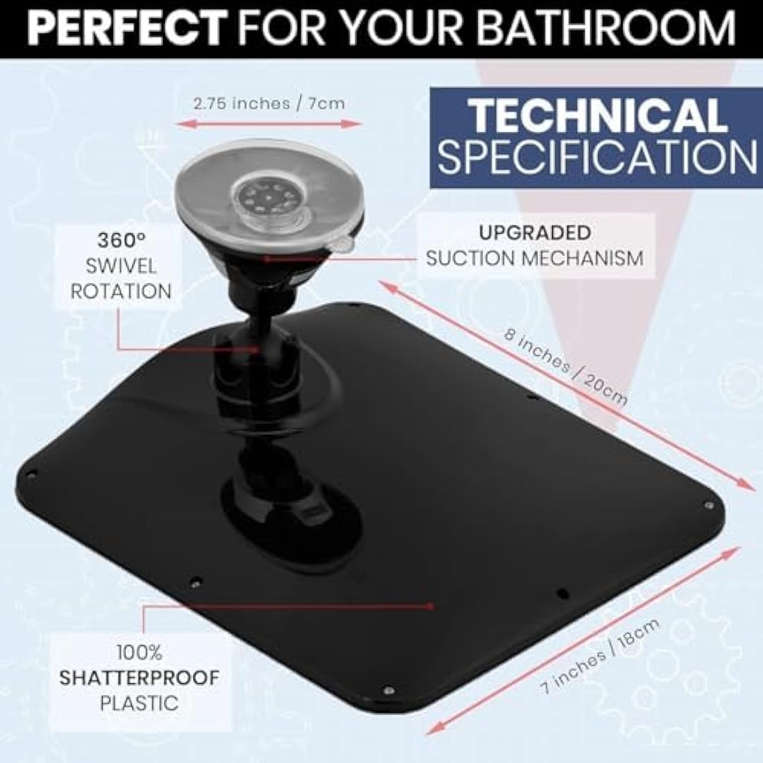 Mirrorvana Fogless Shower Mirror for Shaving – Shatterproof & Suction Cup