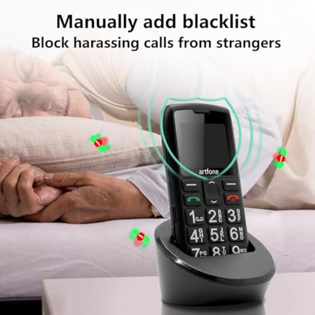 artfone C1+ 4G Big Button Mobile Phone for Seniors | SOS & Charging Dock