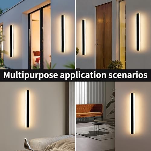 Mikeru Modern 80cm Dimmable Outdoor Wall Light | IP65 Waterproof 2-Pack