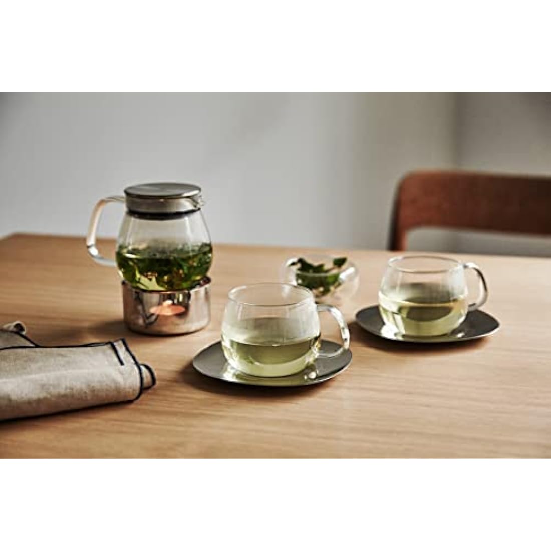 Kinto Unitea One Touch Teapot – 460ml Heat-Resistant Glass & Stainless Steel
