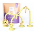 Infatot Silicone & Wood Suction Teething Toy – Sensory Baby Toy, Olive