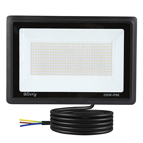 Blivrig 200W LED Outdoor Floodlight | 20000LM 6500K IP66 Waterproof