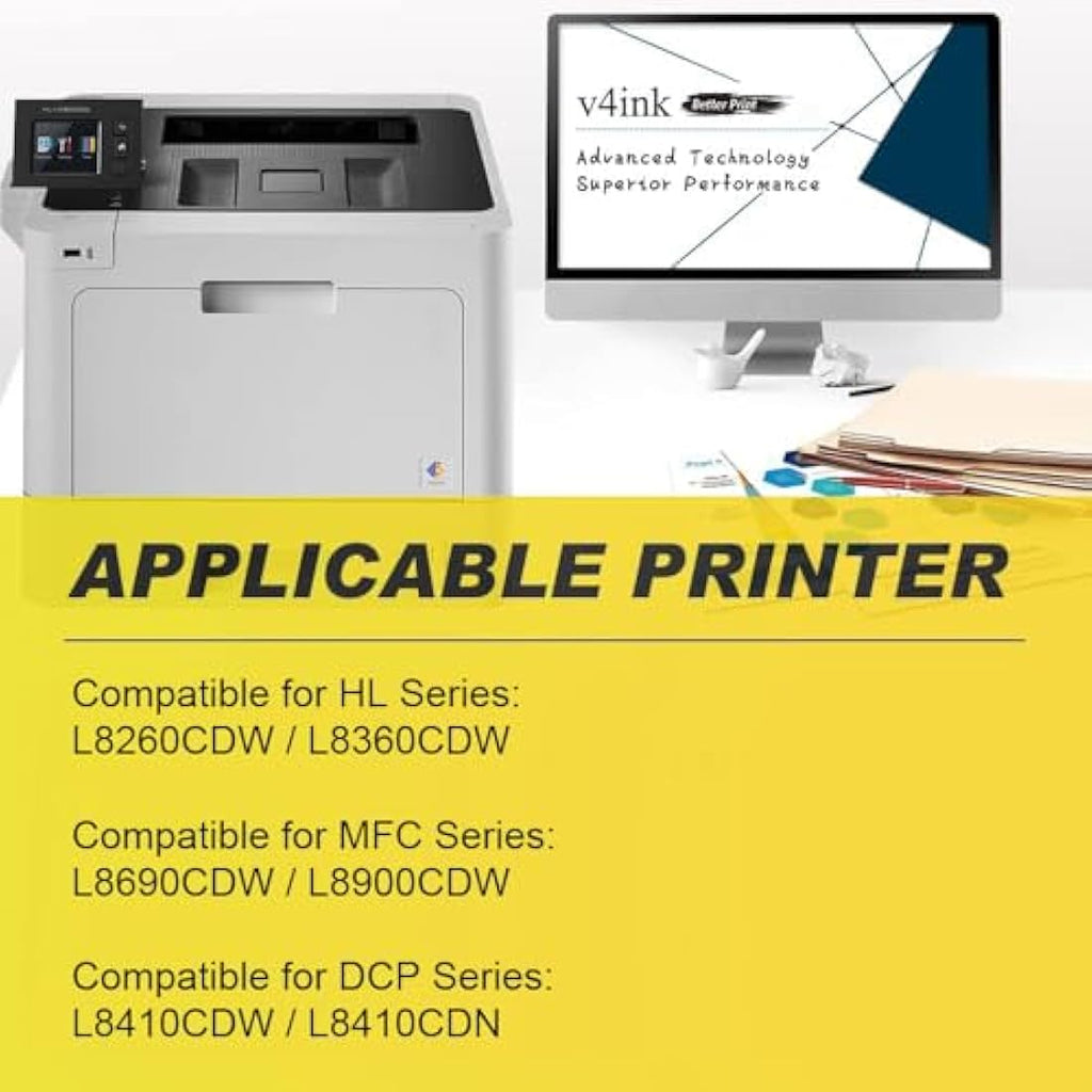 v4ink TN423 TN421 Compatible Toner Cartridges for Brother Printers, 4-Pack