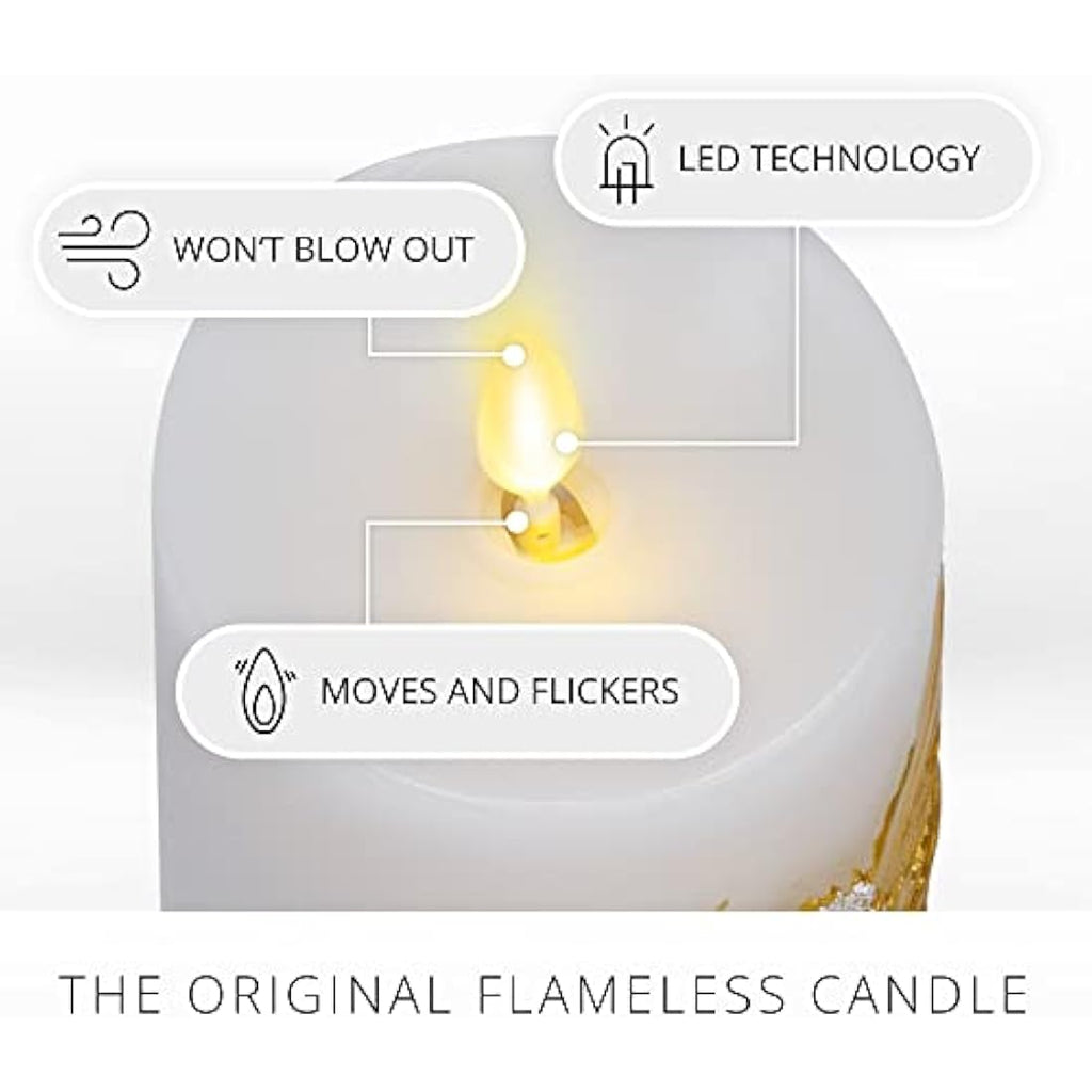 Luminara White Pinecone Flameless LED Candle – 6.5" Real Wax Pillar