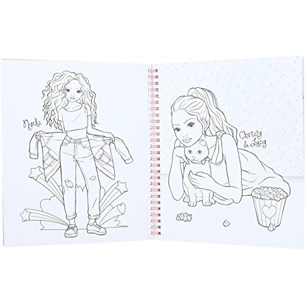 TOPModel Cutie Star Colouring Book Set – Fashion Design with Stickers