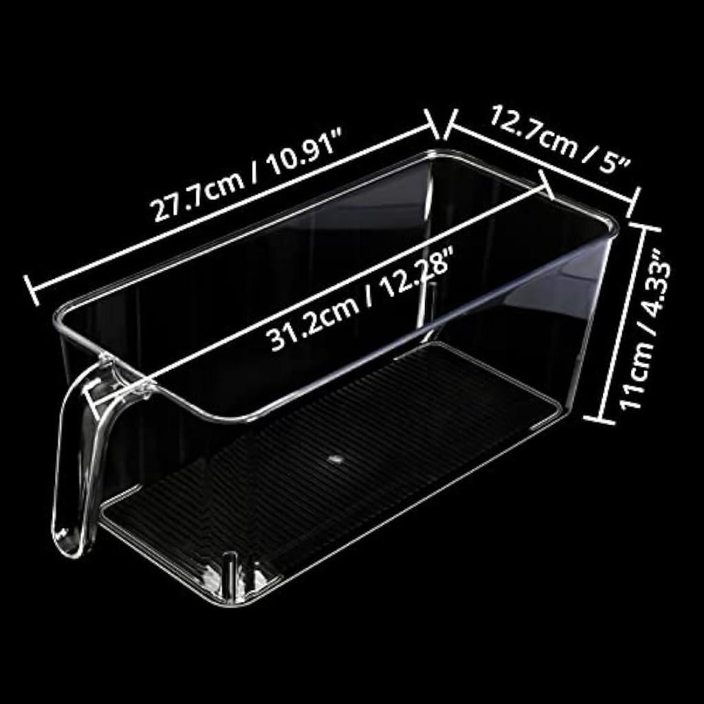 Kurtzy Clear Plastic Fridge and Pantry Storage Bins with Handles - 4 Pack