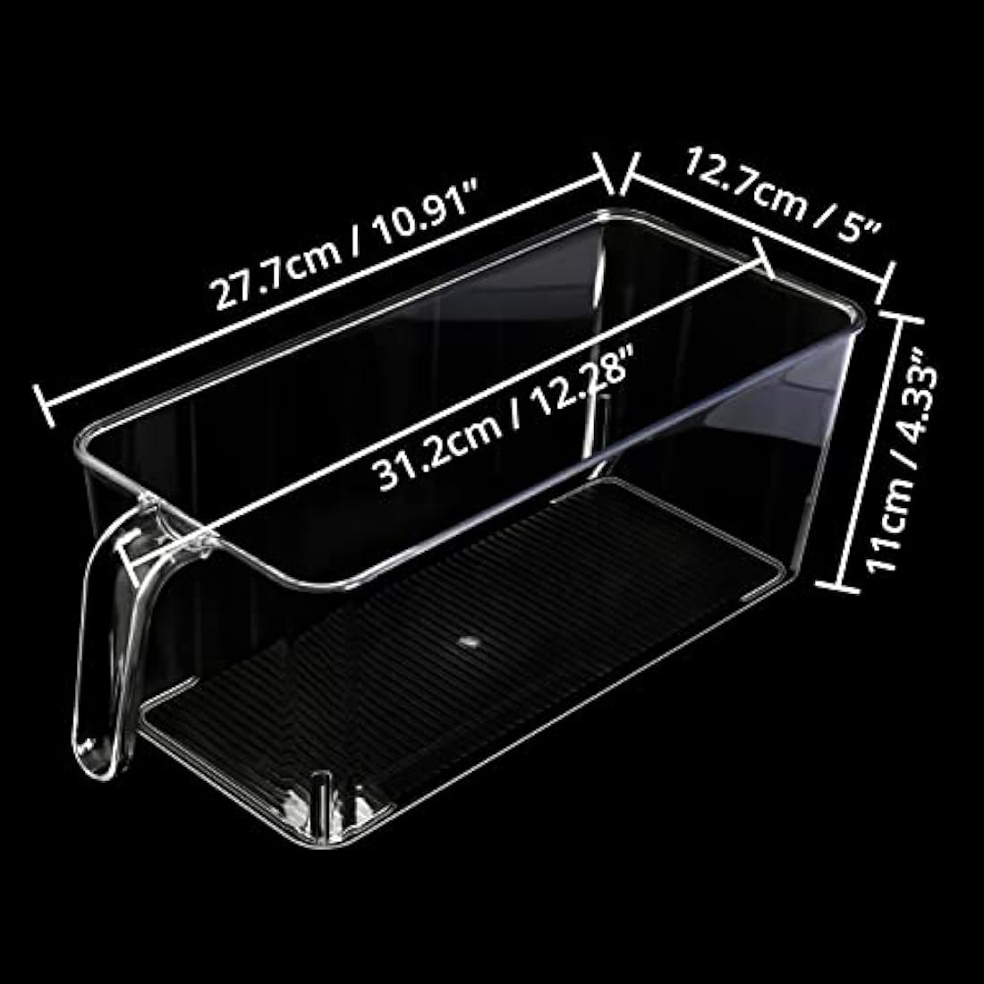 Kurtzy Clear Plastic Fridge and Pantry Storage Bins with Handles - 4 Pack