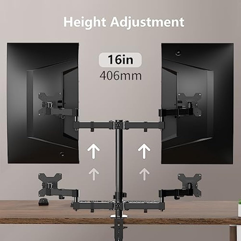 Bracwiser Dual Monitor Mount – Adjustable 13-32" VESA Desk Arm