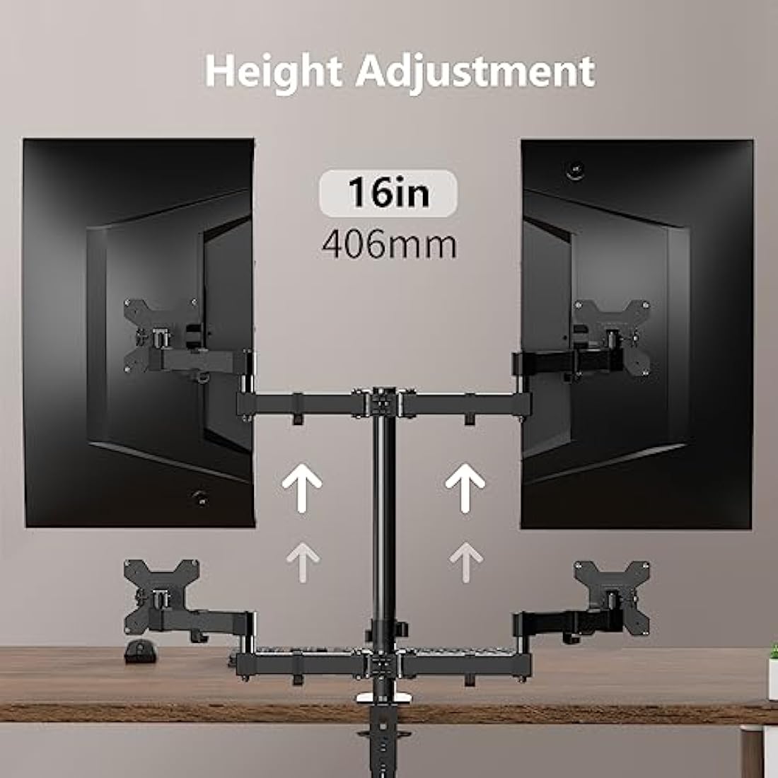 Bracwiser Dual Monitor Mount – Adjustable 13-32" VESA Desk Arm