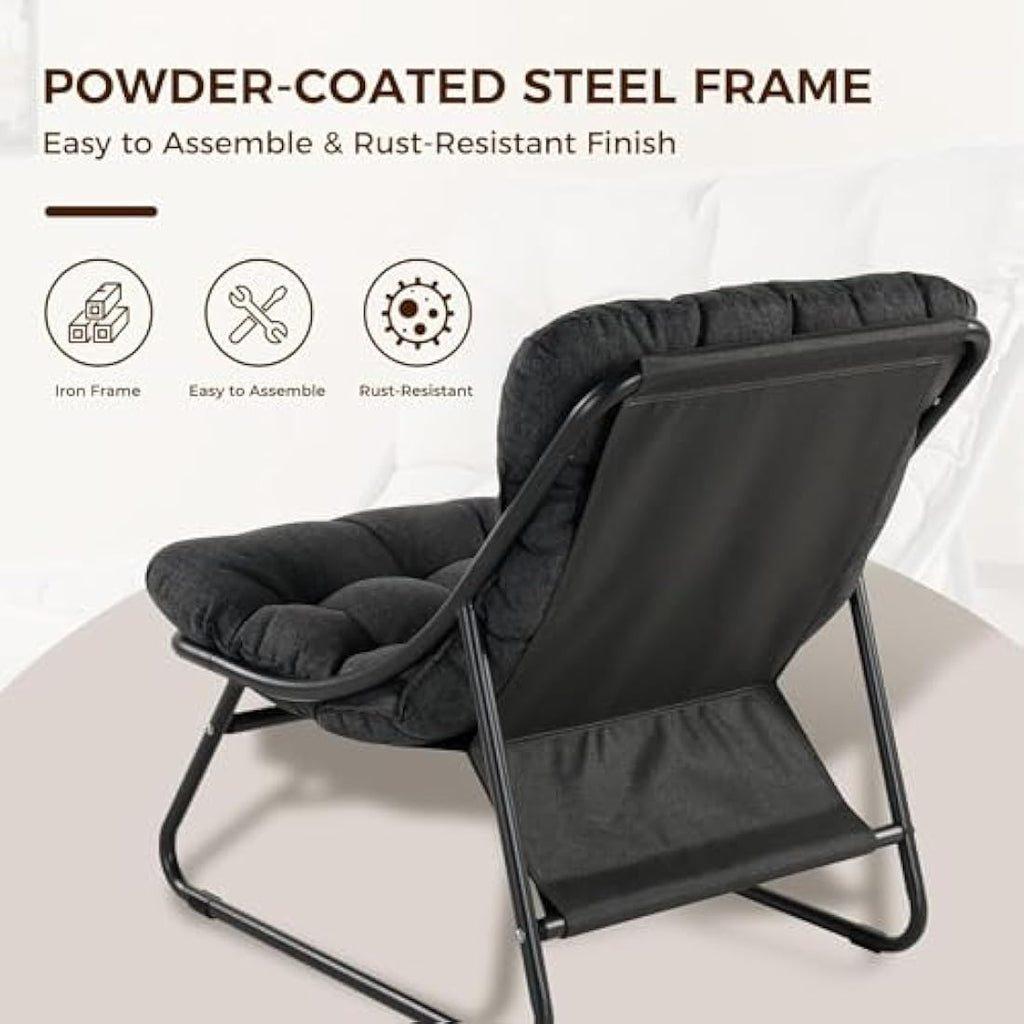 Grand Patio Sun Lounger with Side Table & Footstool - Dark Gray