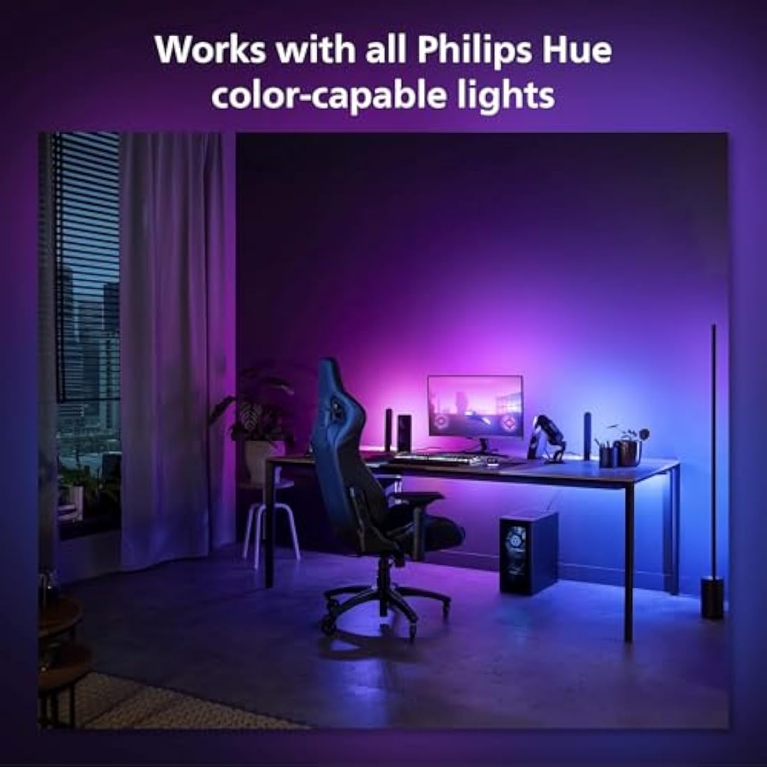 Philips Hue Play Gradient PC Lightstrip | 24-27 Inch Smart LED Lighting