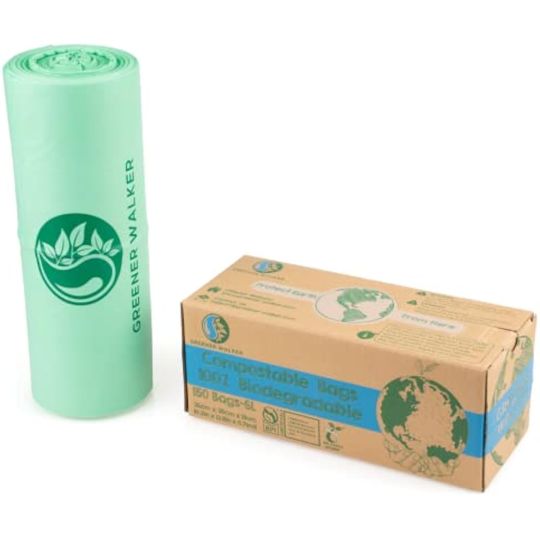 Greener Walker 10L Compostable Bin Liners - 150 Food Waste Bags
