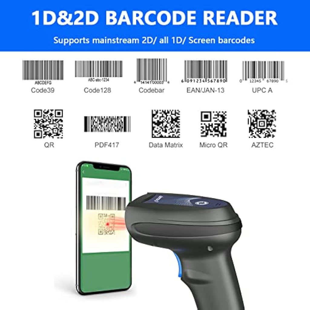 LENVII Handheld 2D QR Barcode Scanner | USB Wired Reader for POS