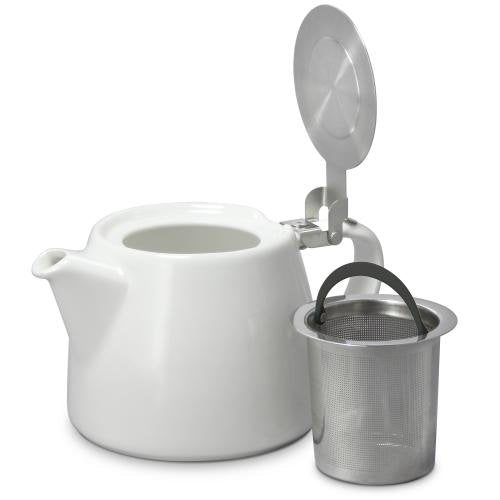 Forlife Stump Teapot 530ml – Black Ceramic Tea Pot with Infuser