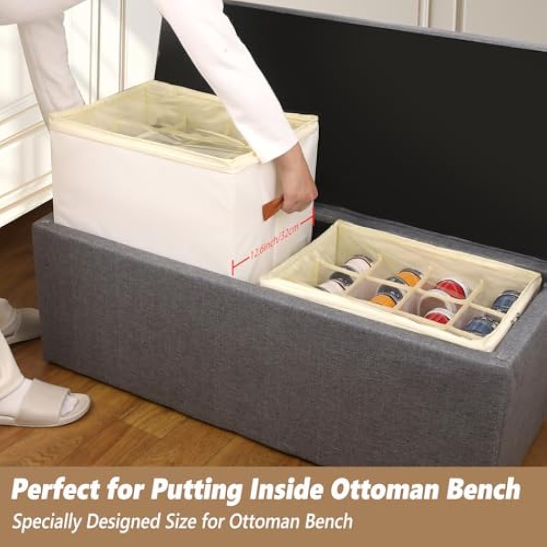 Patinao 2-Pack Shoe Storage Box Organiser – 24 Cell Stackable Closet Bin