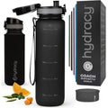 Hydracy 1L Water Bottle with Time Marker | BPA Free Fruit Infuser Bottle