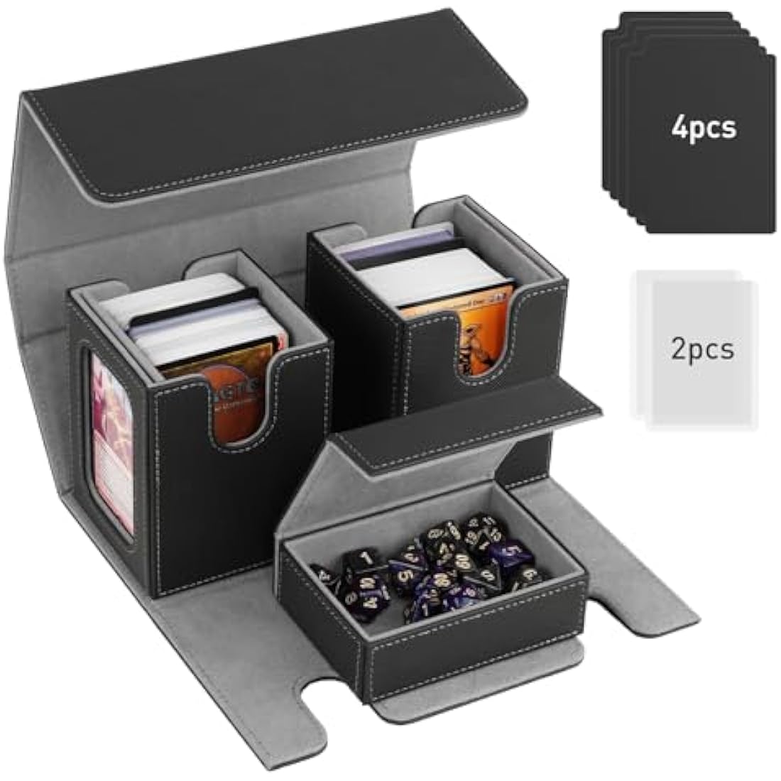 TiMOVO MTG Commander Deck Box | Magnetic Leather Case for 200+ Cards