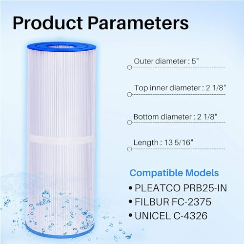 POOLPURE Spa Filter Replacement | PRB50-IN, C-4950, FC-2390 | 50 Sq. Ft.
