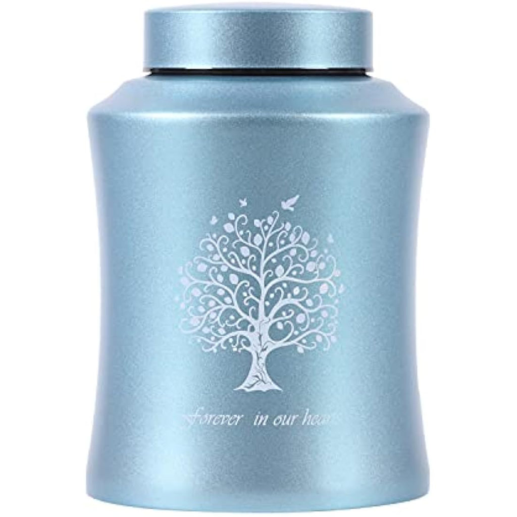 Blue Stainless Steel Cremation Urn for Human Ashes
