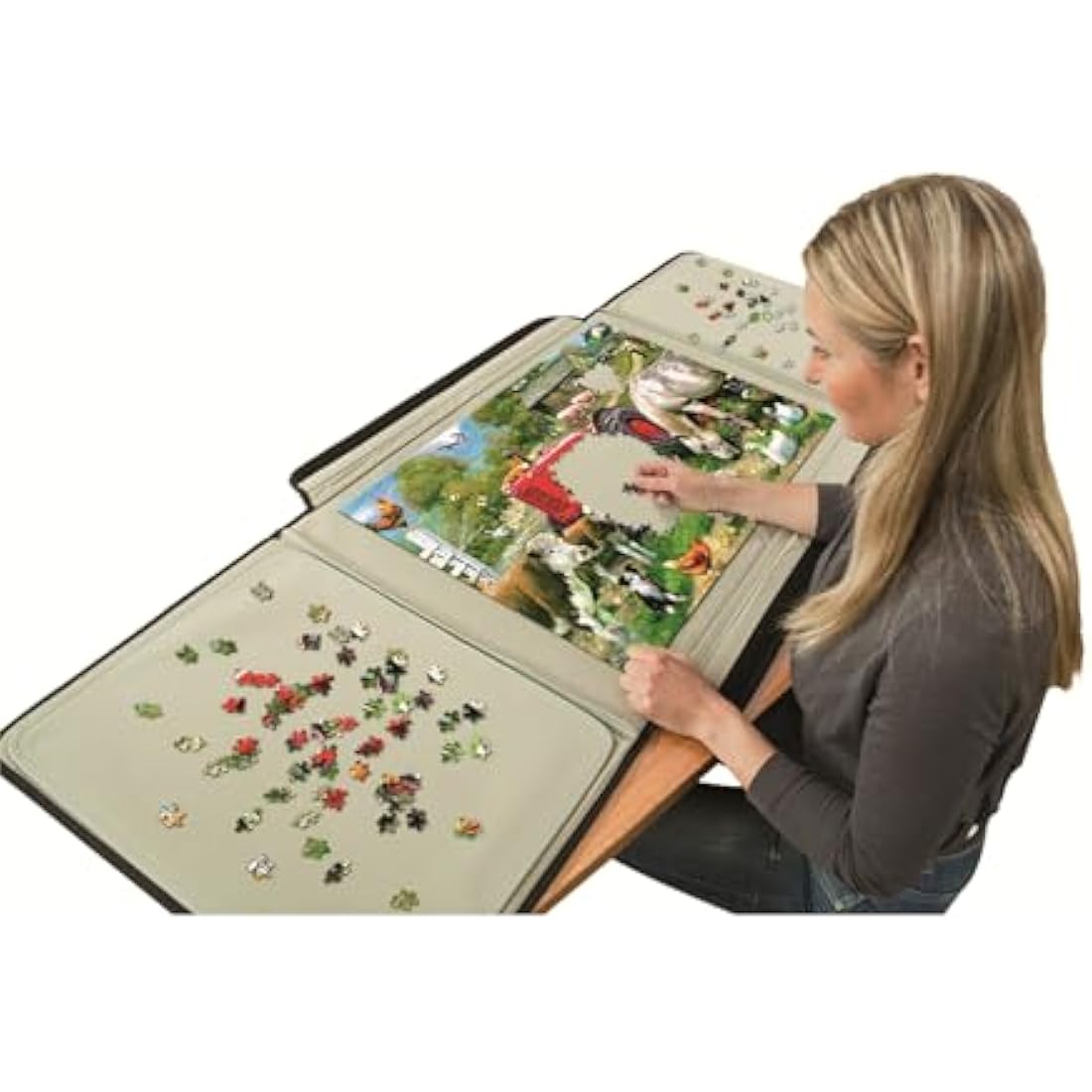 Jolof Store Portapuzzle Board - 1000 Piece Portable Jigsaw Mat & Sorter