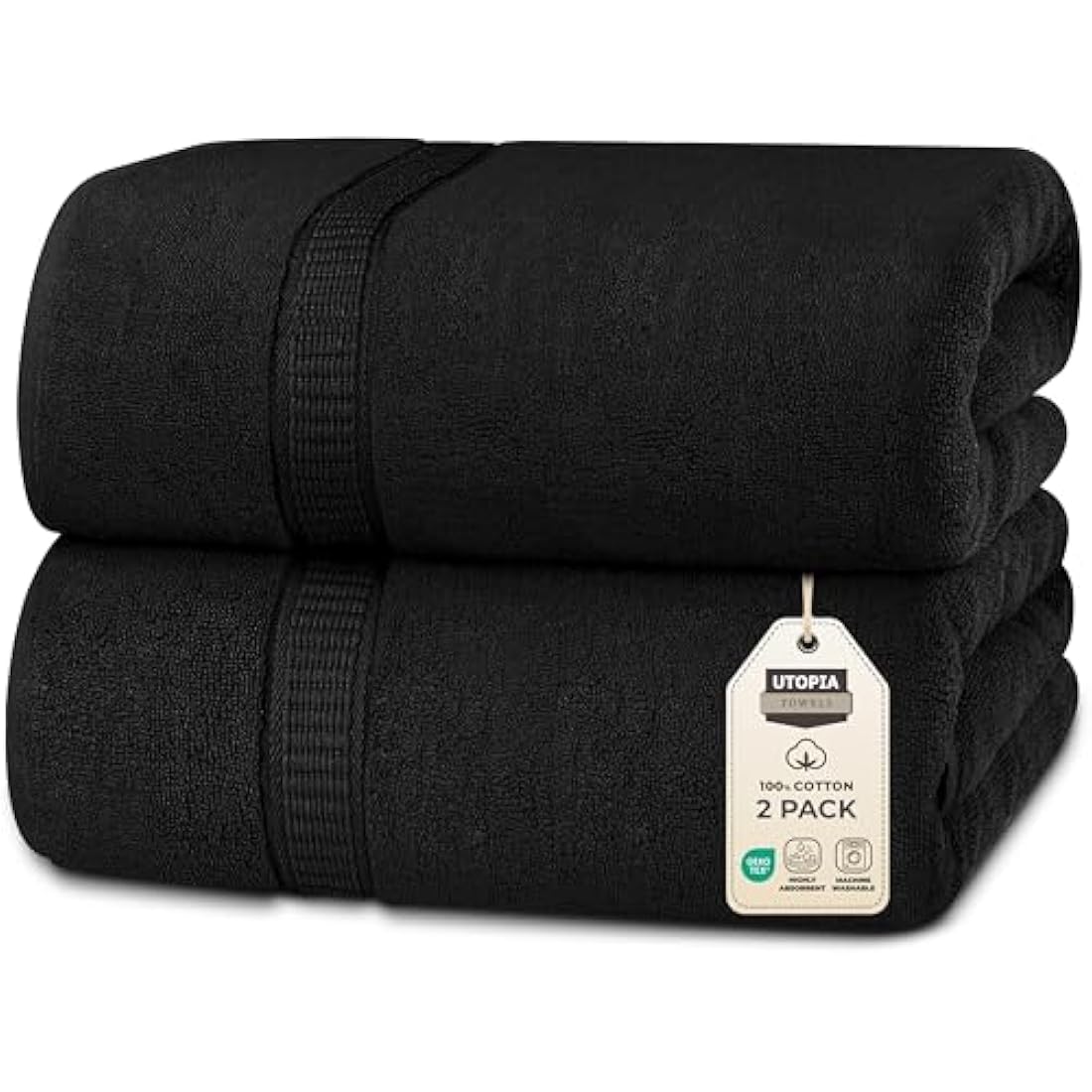 Jumbo Bath Sheet 2-Pack | 100% Ring Spun Cotton - Black