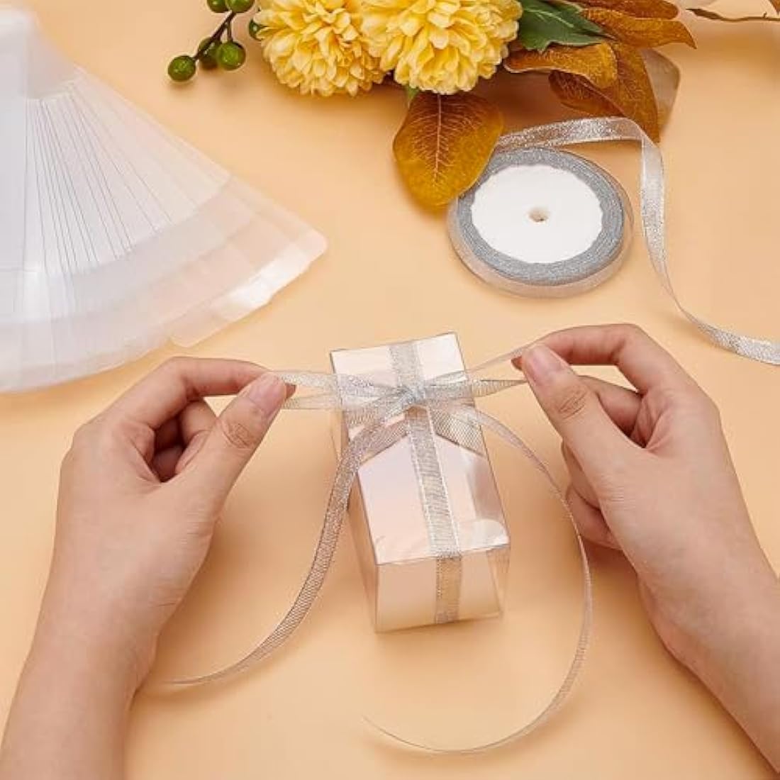 BENECREAT 20PCS Clear PVC Wedding Favor Boxes - 5x5x10cm Gift Packaging