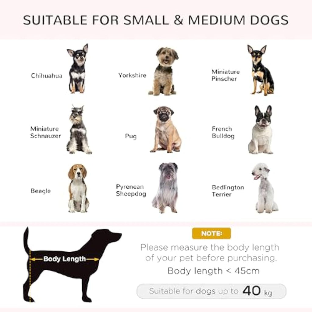 PawHut Elevated Dog Sofa Bed | Grey Washable Couch for Small Dogs