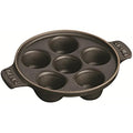 Staub Cast Iron Snail Dish - 6 Holes - Matt Black Enamel, 14cm